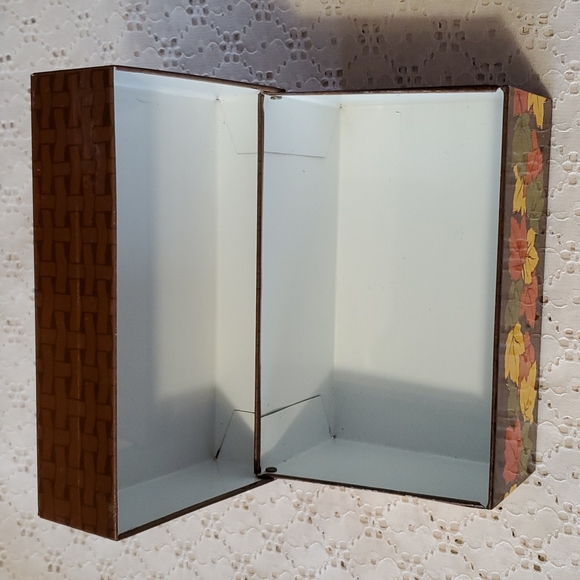 VTG Recipe Tin Rustic Farmhouse Fall Decor Leaf Orange Brown Yellow - Picture 7 of 15